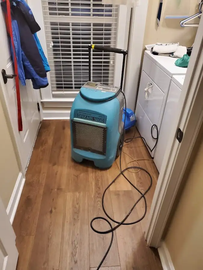Commercial dehumidifier deployed for Flood Damage Cleanup in Metuchen